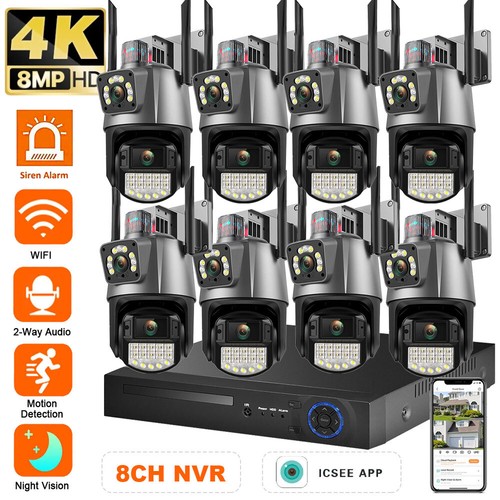 8MP Überwachungskamera Set Außen WLAN Videoüberwachung 4/8CH NVR IP Kameras - Bild 28 von 31