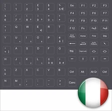 Italian Keyboard Stickers Keystick Italy Anthracite Darkgrey New