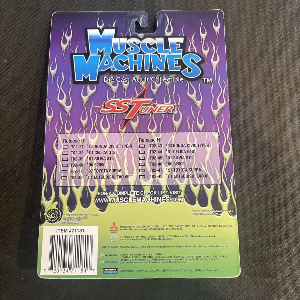 Muscle Machines SS Tuner Fast & Furious 2000 Honda S2000, Orange, 1:64, NIB - Image 2 of 4