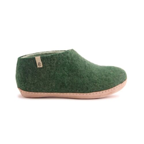 egos copenhague feutre pantoufle shoe classic en laine de mouton vert - Photo 1/3