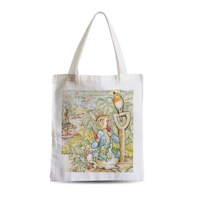 Sac Fourre-tout Illustré Le Petit Chaperon Rouge Beatrix Potter - 38x42 Cm - Made In France