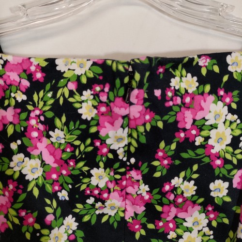 Amanda Smith Size Medium 8 P Dress Black Floral Double Straps Ombre Cotton - Picture 4 of 6