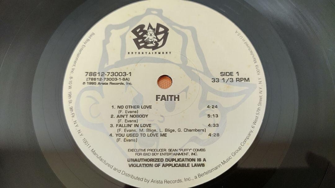 fFAITH EVANS / FAITH (LP/1995) レコード FAITH EVANS / Faith 1995 Original US Edition LP Arista