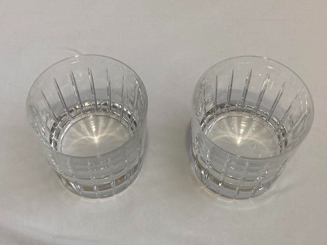 Christofle IRIANA Double Old Fashioned Rocks Glasses set of 2 H 3.3 in
