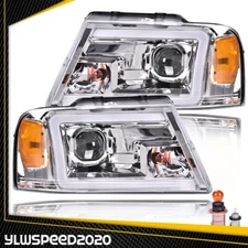 LED DRL Projector Clear Headlights Lamp Pair Fit For 04-08 Ford F-150 / Mark LT 