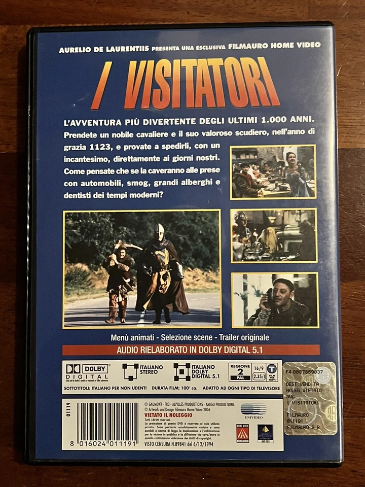 DVD I Visitatori 1994 Ed Filmauro Fuori Catalogo Raro Ottimo - Immagine 2 di 3