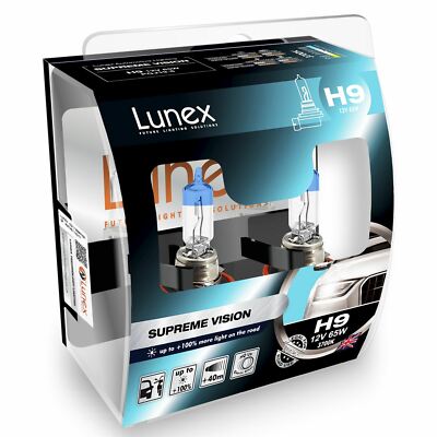 LUNEX 3700K Scheinwerfer Halogenlampen Supreme Vision H9 12V 65W PGJ19-5 Twin