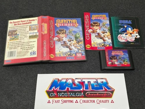 Sega Genesis GUNSTAR HEROES CIB Near Mint Complete POSTER Rare Gun Star