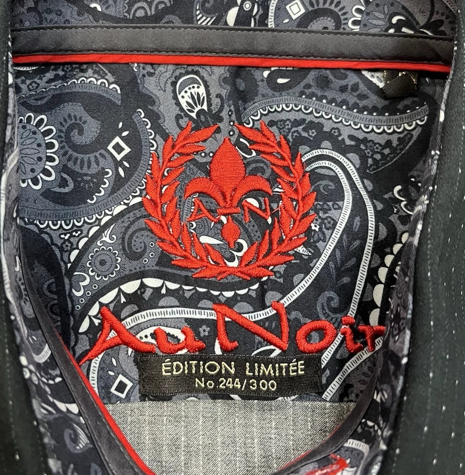 Y2K AU NOIR LIMITED EDITION /300 BLACK LONG SLEEVE BUTTON UP SHIRT SZ L (38) - Image 2 of 4