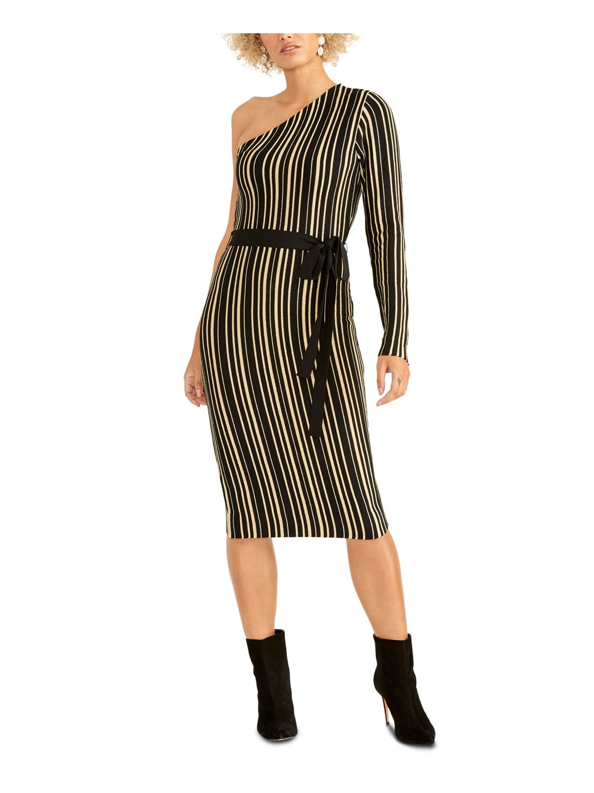 RACHEL ROY Womens Black Long Sleeve Knee Length Sheath Dress Size: XS