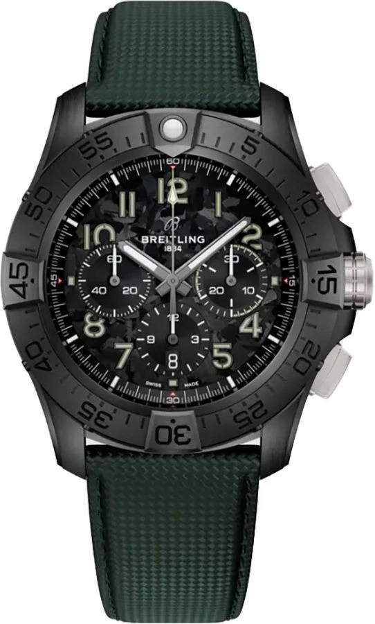 Reloj para hombre Breitling Super Avenger SB0148 esfera negra camuflada cronógrafo 46 mm
