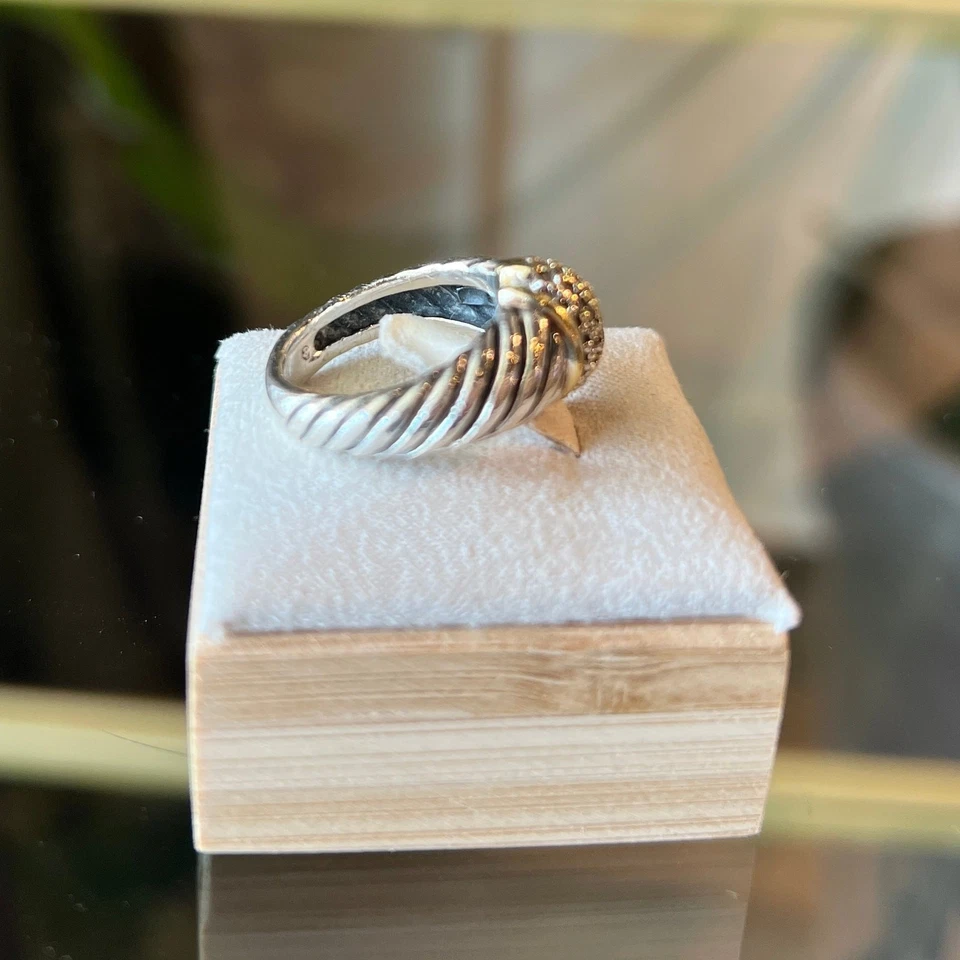 DAVID YURMAN Diamond Sculpted Cable Ring SZ 5 - Image 2 of 4