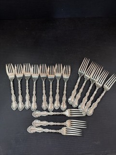 Gorham Strasburg Sterling Silver Lot Of 16 Forks 706g Scrap Or Keep Lot