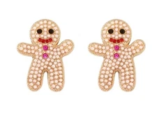 Christmas earrings Gingerbread fashion jewelry NEW Free Ship ~+