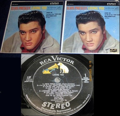 Elvis LOVING YOU SILVER STEREO LP 1st Press USA 1962 SHRINK / VG+ plus 1 more PS
