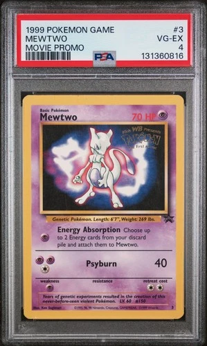 1999 POKEMON GAME MOVIE PROMO #3 MEWTWO PSA 4