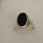 Vintage Sterling Silver Oval Black Onyx Signet Ring Size 6