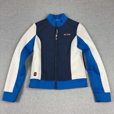 Ellesse Track Jacket Womens 12 Blue White Colorblock Full Zip Pockets Athletic