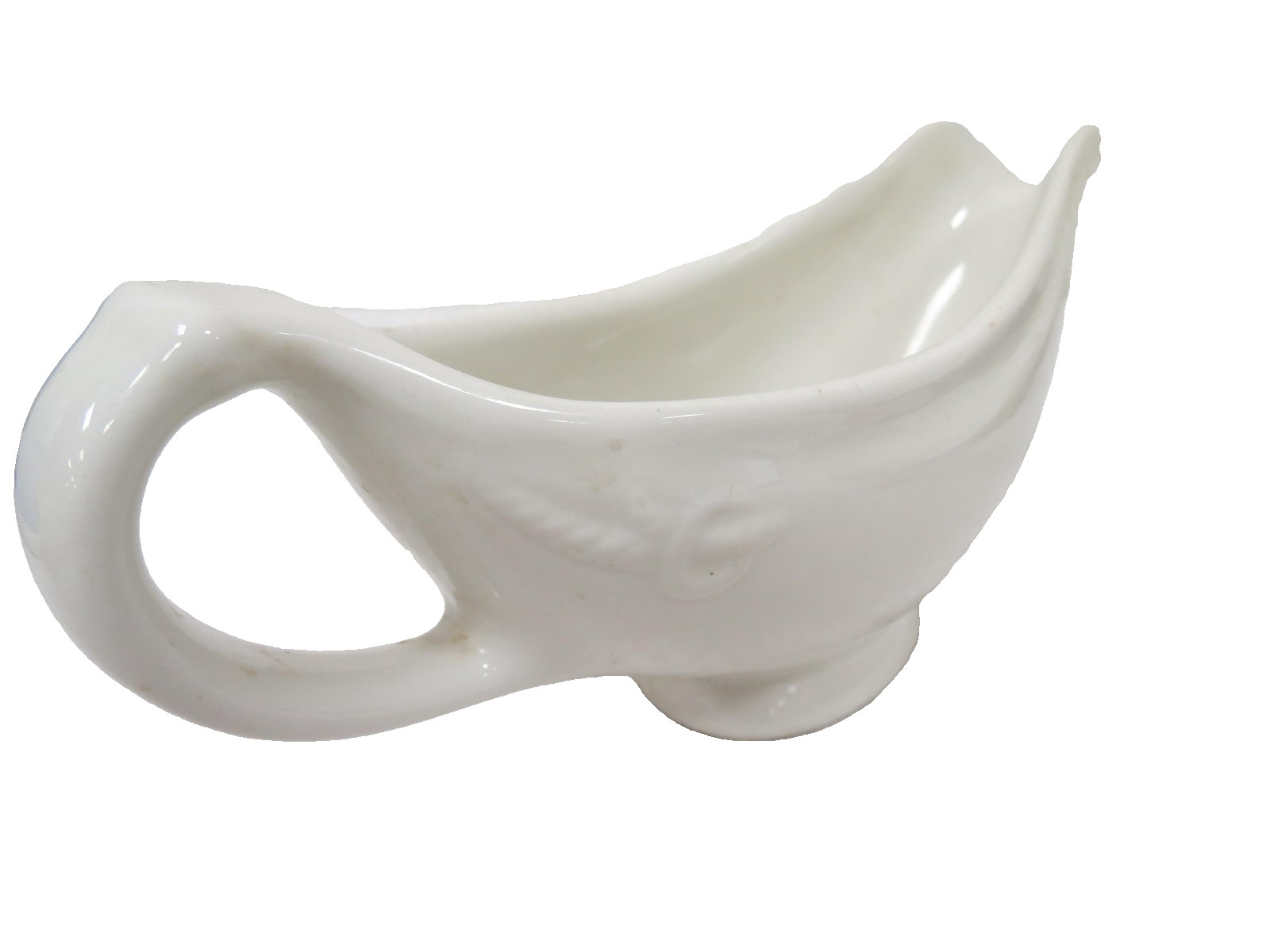 Vintage Hall China Gravy Boat White Footed Sauce Server Made In USA Pottery