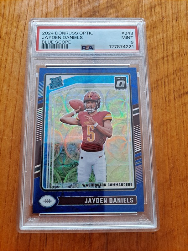 2024 Panini Donruss Optic - Rated Rookie Jayden Daniels #248 Blue Scope PSA 9