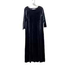 Rouge Black Velvet Maxi Dress Whimsygoth Witchy 3/4 Sleeve Gothic Size Medium