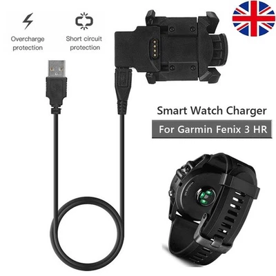 Smartwatch Clip Charging Dock for Garmin Fenix 3/Fenix 3 HR Watch Charger Cables