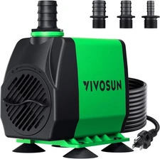 VIVOSUN 800GPH Submersible Pump(3000L/H, 24W), Ultra Quiet Water Green 