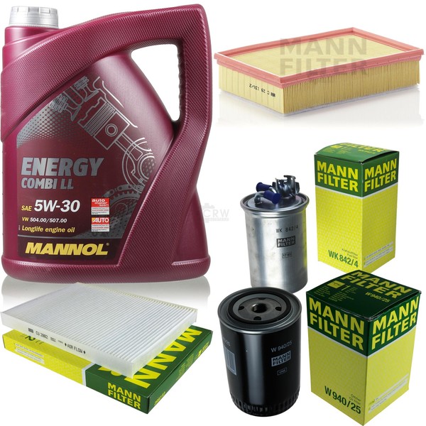 MANN-FILTER Inspektionspaket Mannol 5L Energy Combi Ll 5W-30 FüR Seat Ibiza Ii-image