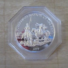 1975 Franklin Mint Indian Tribal KAW / KONZA .999 Silver Proof Coin Medal+Book