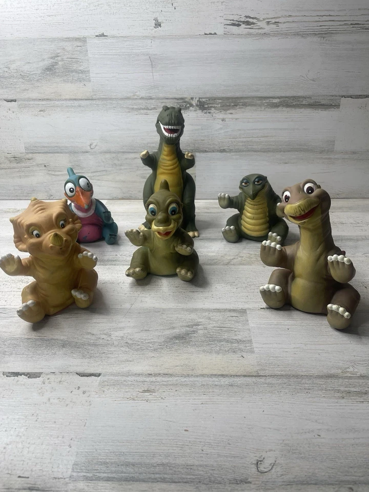 LAND BEFORE TIME Figura Marionetas de Mano 1988 Pizza Hut Juego Completo - 6 DE COLECCIÓN! Foto 2 de 4