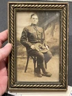WW1 WWI Military US Army Soldier Studio Picture Photo FRAMED 6.25 x 4.5 in.