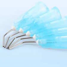 Dental Pre Bent Delivery Needle Tips Composite Resin Acid Syringe Tips For Blue