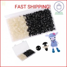 Vanblue Safety Eyes 260PCS 8mm Plastic Black Craft Eyes with Washers Teddy Bear