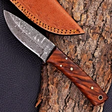 Custom Hand Made Forged Damascus Steel Blade Hunting Skinner Knife 2900