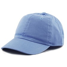 Kids Washed Low Profile Cotton and Denim UPF 50 Plain Baseball Cap Hat 2-5T