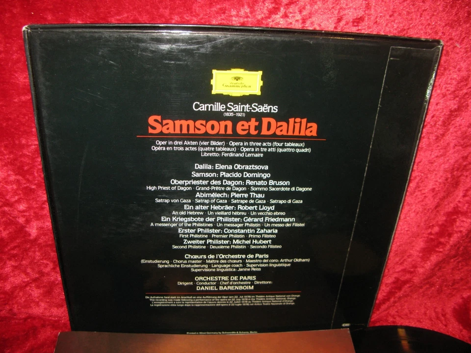 1979 GERMAN NM 3 LP DGG 2709 095 STEREO Camille Saint-Saëns, Elena Obraztsova • - Image 2 of 2