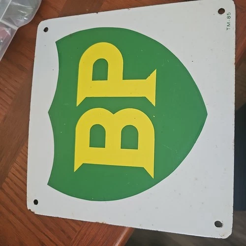 Vintage British Petroleum BP Porcelain Pump Plates Gas Station TM-85 Man Cave