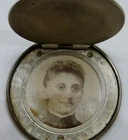 1877 Trade Dollar Hinged Coin Photo Locket w/ Portrait