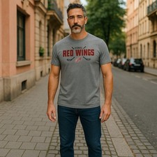 DETROIT RED WINGS Men’s 3XL Gray T-Shirt NHL