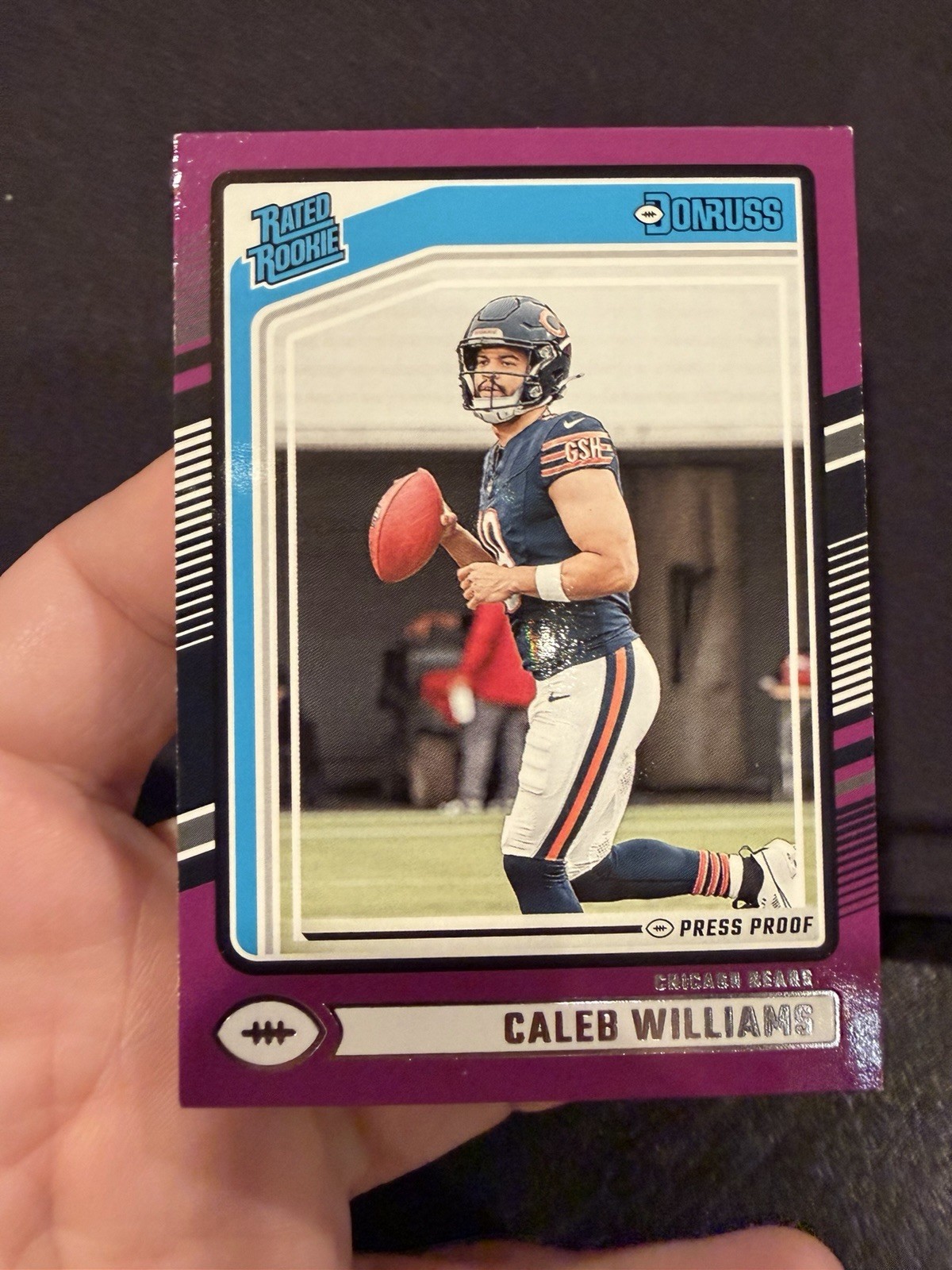2024 Panini Donruss - Rated Rookie Caleb Williams #327 Purple Press Proof (RC)