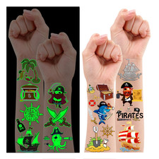 34 Styles Pirate Temporary Tattoos for Kids