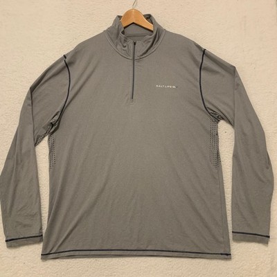Salt Life SLX UVapor 1/4 Zip Pullover Shirt Mens XL Vented Lightweight Gray