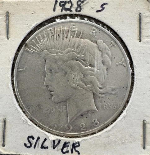 UNITED STATES 1928 - S PEACE SILVER DOLLAR  VF CONDITION