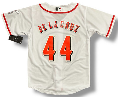 Youth Elly De La Cruz Cincinnati Reds White Nike Jersey (Fully