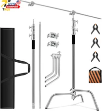 Heavy Duty C Stand 10.8ft/330cm with Holding Arm Carry Bag Sandbag 3*Clip 2*G