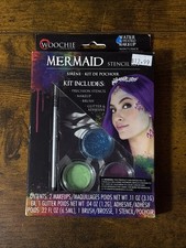 Mermaid Stencil and Face Drawing Makeup Kit