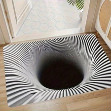 1pc Doormat Effect Optical Illusion Flannel floor mat2D Black Hole Funny Doormat