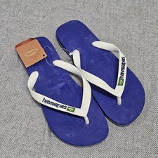 Havaianas Brazil Flag Logo Navy Blue Sandals Size 41-42, M US 8.5–10 / W 10.5-12