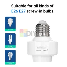 Smart WiFi Bulb Socket E26 E27 Light Bulb Adapter For EWeLink Alexa Google New