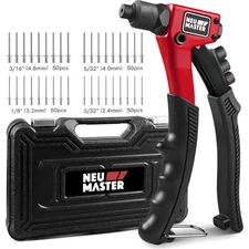 Durable Manual Rivet Tool with 200 Rivets, Perfect for Metal and Leather Work
